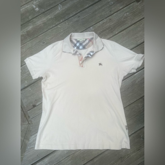 BURBERRY BRIT Men's Modern Fit Polo Shirt Tee Light Tan Size M - Picture 8 of 12
